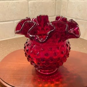 Fenton Hobnail Vase with Scalloped Edge